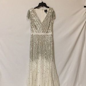 Ivory Adrianna Papell Evening Gown